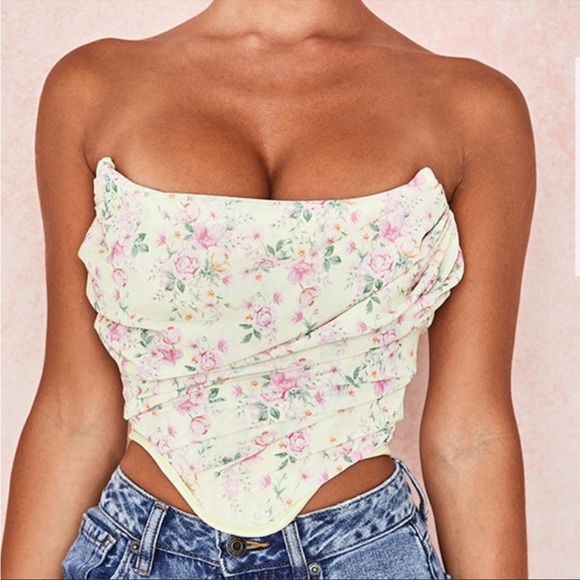 House of CB ‘Vivienne’ Lemon Floral Corset NWOT - Picture 5 of 15